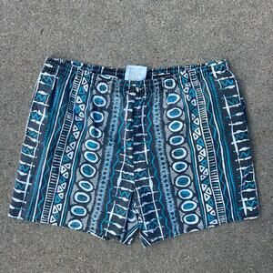 Vintage 90s Panic High Tide Men's Lined Swim Trunks Shorts Size LARGE Abstract
